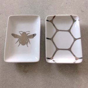 West Elm bee theme trinket dish duo